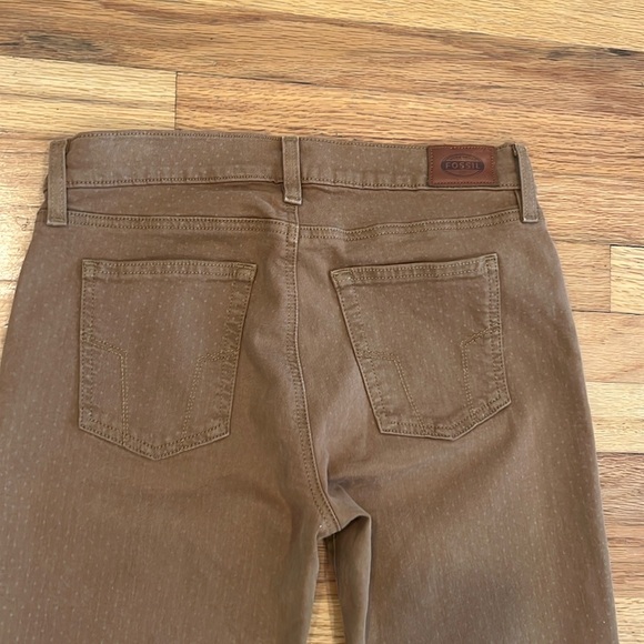 Fossil Super Skinny Light Brown Tan Dotted Patterned Jeans - Size 29 Women’s - Picture 6 of 17
